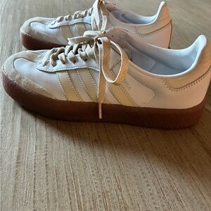 Adidas Samba Women's Sneakers in White and Tan